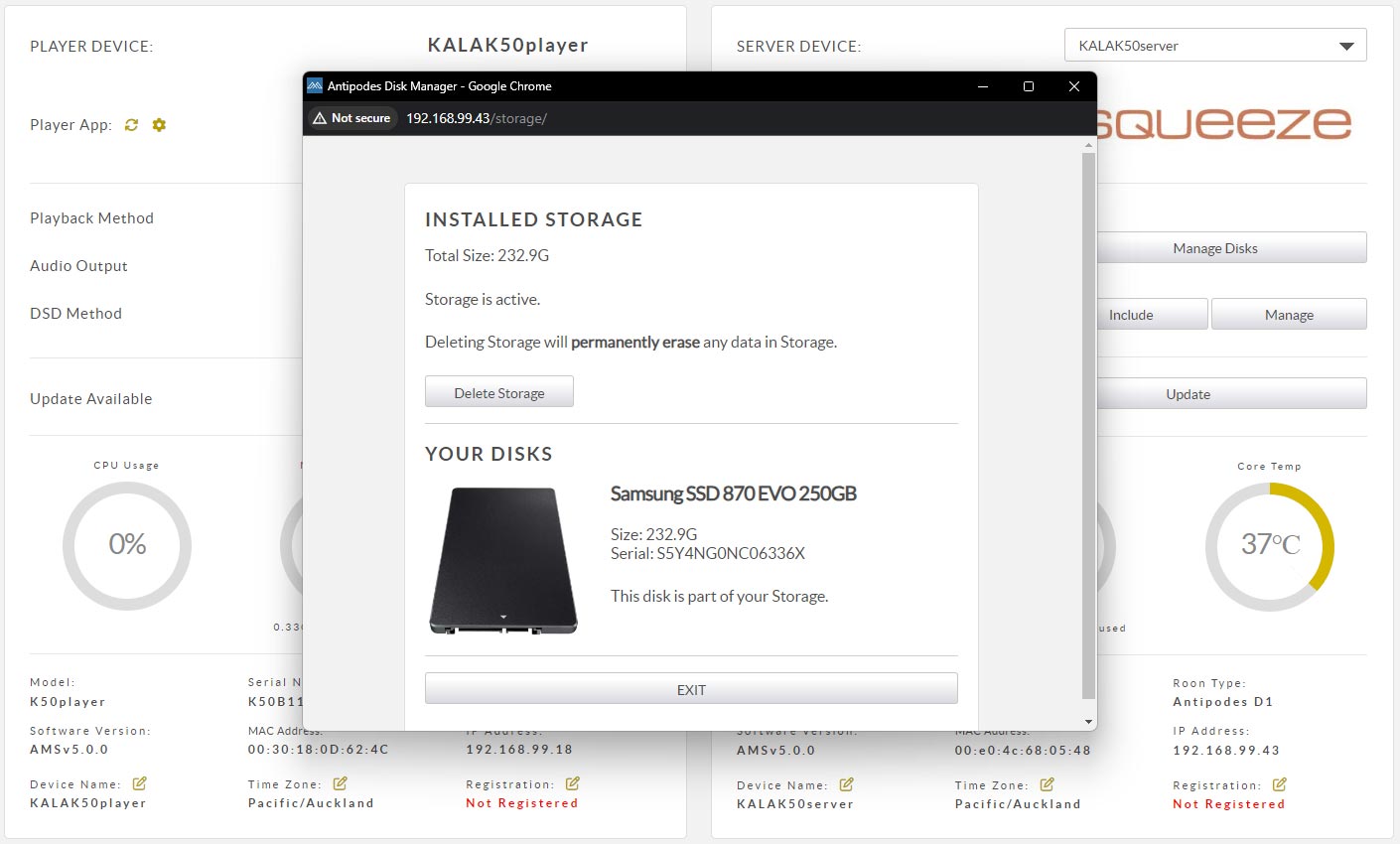 Storage Screen